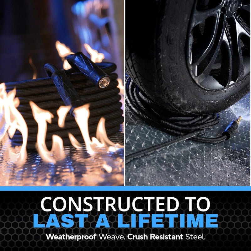 Emson Hydrosteel 50 Ft Garden Hose, 304 Stainless Steel Metal Water Hose 50Ft, Ultra Durable Flexible Lightweight Crush Resistant Fittings Kink & Tangle Free 5/8” Inner Diameter, 500 PSI AS SEEN ON TV - Image 5